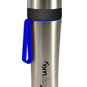 Sticlă filtrantă Sport myLaica, Inox, 0,55 litri, portabilă, Albastru, filtru Fast Disk
