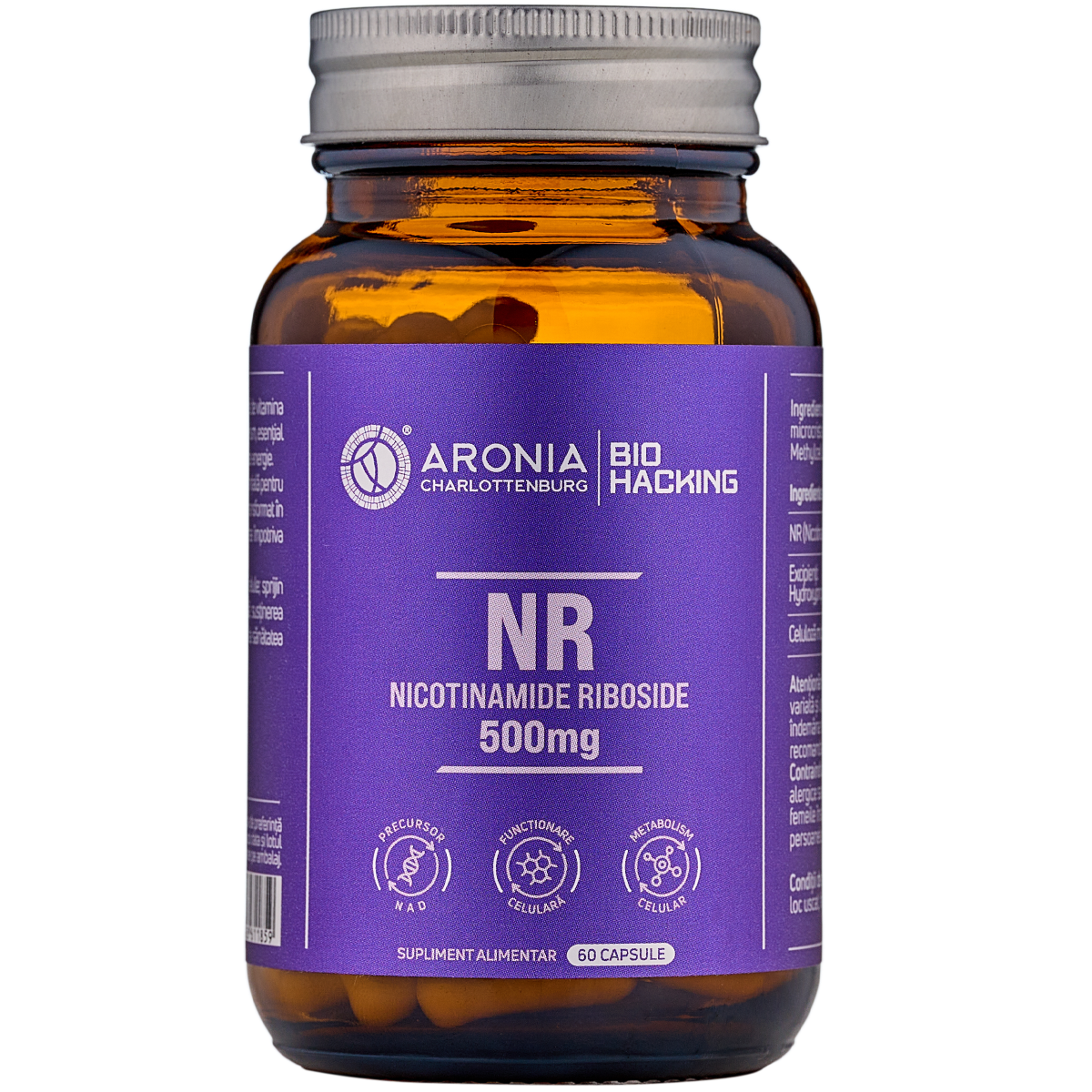 NR la 500 mg — 60 capsule care susțin energia celulară, funcțiile cognitive și îmbătrânirea sănătoasă | Bio Hacking