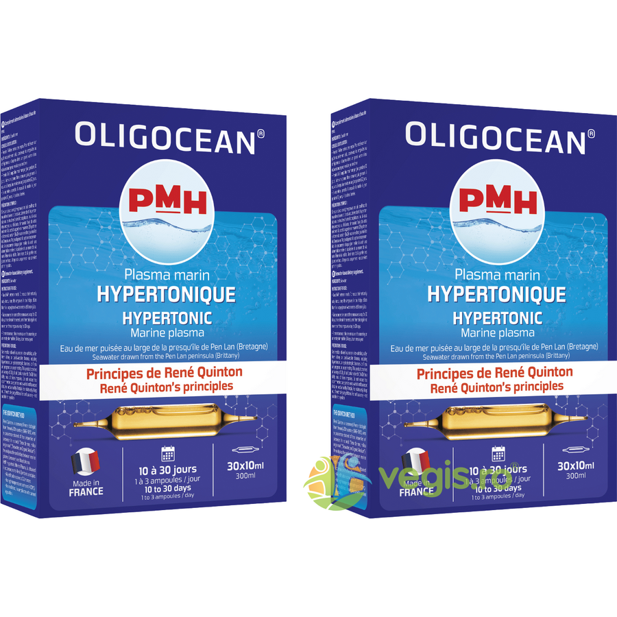 Pachet Plasma Marina Hipertonic Oligocean – Metoda Rene Quinton 30 fiole x10ml + 30 fiole x10ml, Laboratoires Super Diet