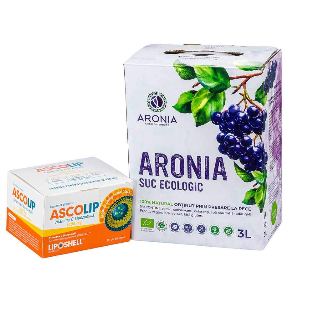 Pachet Promoțional - Vitamina C Lipozomală 1000 mg LIPOSHELL® + Suc de Aronia 3L - Image 2