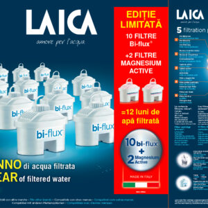 Pachet 10 cartuse filtrante Bi-flux + 2 Magnesium Active