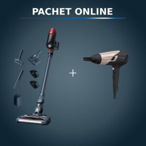 Pachet PROMO Aspirator vertical Rowenta X-Pert 6.60 Animal Care RH6878WO & Uscător de păr Rowenta Studio Dry Glow CV5831F0