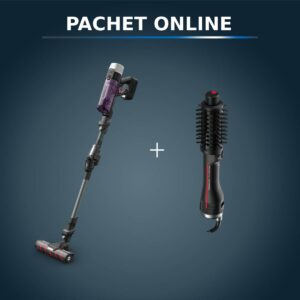 Pachet PROMO Aspirator vertical Rowenta X-Force Flex 9.60 Allergy RH2048WO & Peria rotativă cu aer cald Rowenta Karl Lagerfeld Pro Stylist CF961LF0