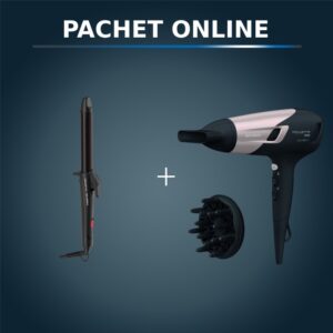Pachet PROMO Ondulatorul Rowenta Karl Lagerfeld CF321LF0 si Uscător de păr Rowenta Studio Dry Glow CV5831F0