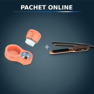 Pachet PROMO Perie electrica de curatare faciala Rowenta My Beauty Routine Anti-Blemish LV4010F0 si Placa de indreptat parul Rowenta Ultimate Experien