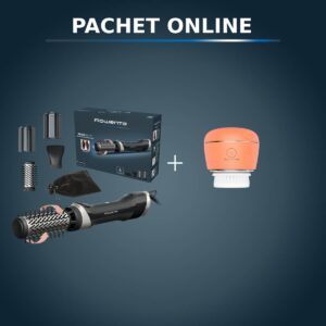Pachet PROMO Perie rotativa cu aer cald Rowenta Brush Activ UB9530F0 & Perie electrica de curatare faciala Rowenta My Beauty Routine Anti-Blemish LV40