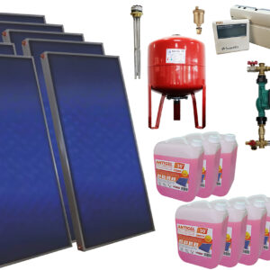 Pachet sistem solar presurizat, 10 panouri solare plane Sunsystem PК SL FP 2.0, Boiler cu 2 serpentine Fornello SOL 1000 LT 2S, controller, vas expansiune, grup pompare, aerisitor 1/2, antigel
