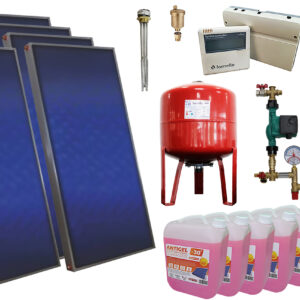 Pachet sistem solar presurizat, 8 panouri solare plane Sunsystem PК SL FP 2.0, Boiler cu 2 serpentine Fornello SOL 800 LT 2S, controller, vas expansiune, grup pompare, aerisitor 1/2, antigel