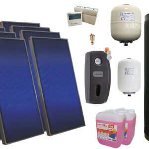 Pachet solar premium, presurizat, 8x panou plan Sunsystem PК SL FP 2.0, Boiler cu 2 serpentine Fornello SOL 800 LT 2S, controller, vas expansiune solar, vas expansiune sanitar, grup pompare Fornello (pompa OHI), aerisitor 1/2, antigel