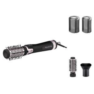 Perie rotativa Rowenta Brush Activ’ Dry & Style CF9550F0  1000 W  generator de ioni  jet de aer rece  inel de agatare  negru