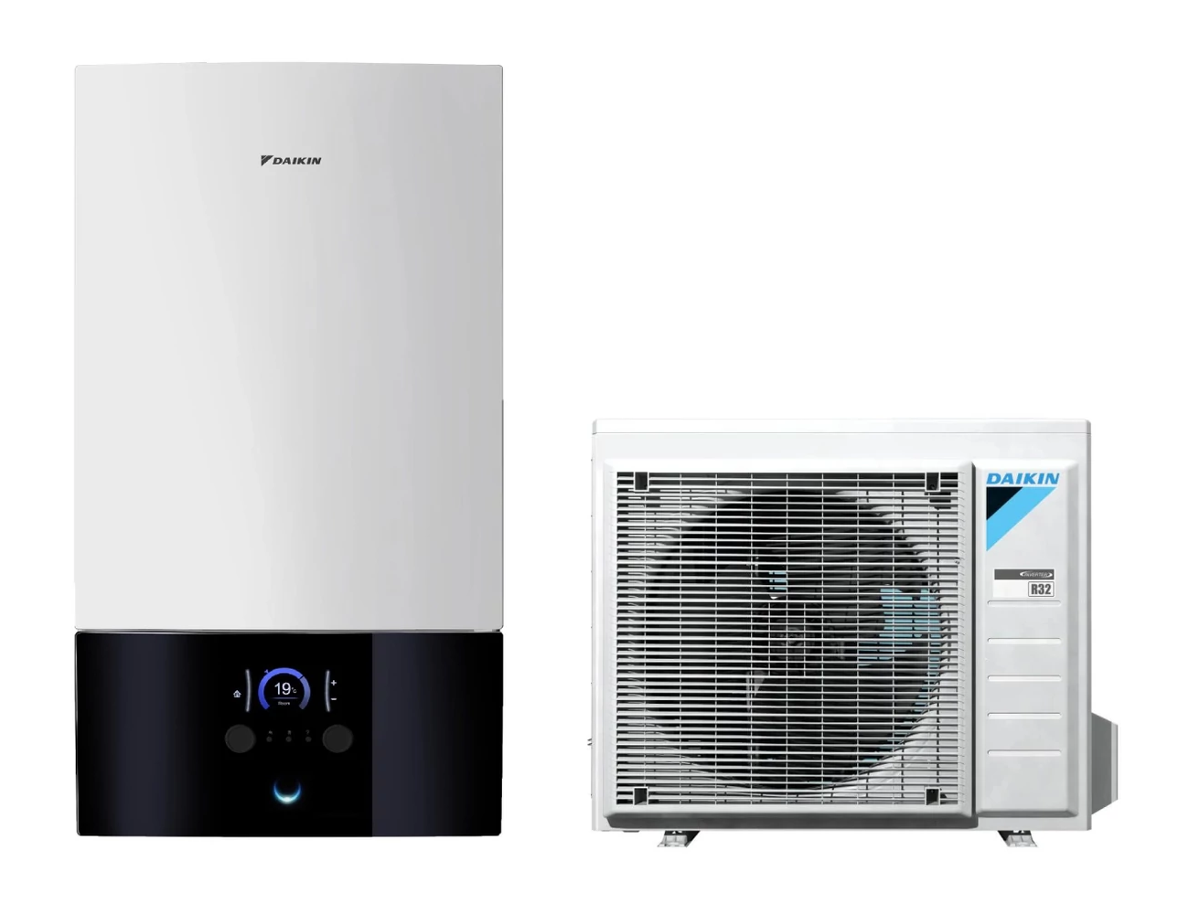 Pompa de caldura Aer-Apa, Daikin 4 kW, pentru incalzire si racire, unitate interioara, Daikin, Altherma 3 R W EHBX04E6V cu incalzitor electric rezerva de 6 kW + unitatea exterioara ERGA04EV, MONOFAZAT