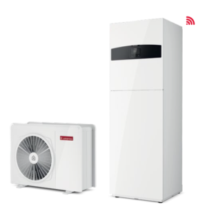 Pompa de Caldura Aer-Apa Inverter Monobloc Ariston Nimbus Compact 80 M NET, 8 kW, A+++, Incalzire, Racire si A.c.m, cu boiler 180 l incorporat si anod Mg, unitate externa cu schimbator Inox, compresor dublu rotativ, MONOFAZAT