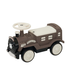 Premergator trenulet, Kinderplay Vintage Train, pentru copii, 18-30 luni, roti EVA, maro