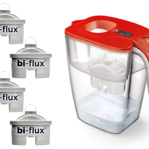 Cana filtranta de apa Laica BIG Milano Rosu, 3.7L, + 4 cartuse filtrante
