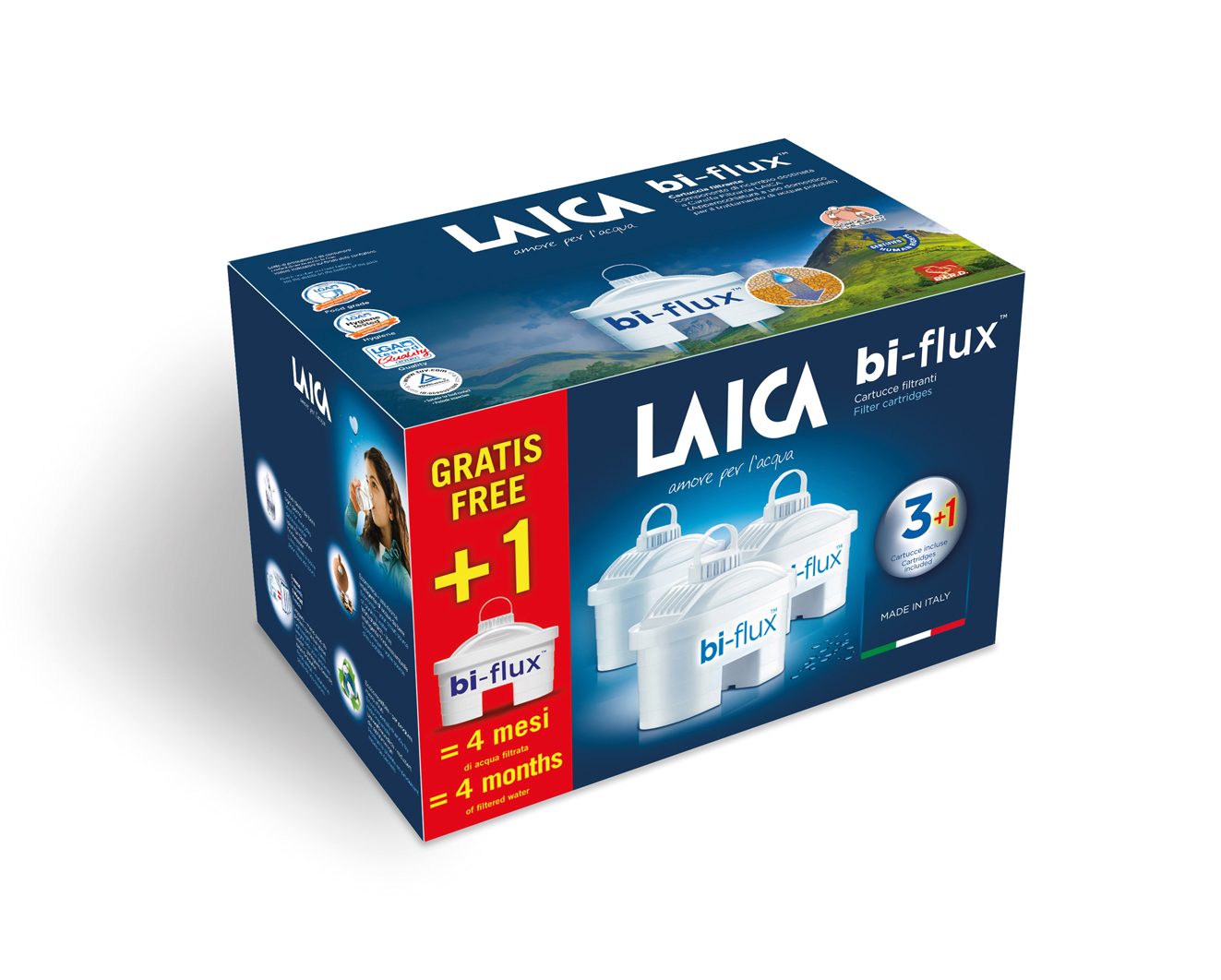 Filtre Laica Bi-Flux, pachet 3+1 bucati, F4S