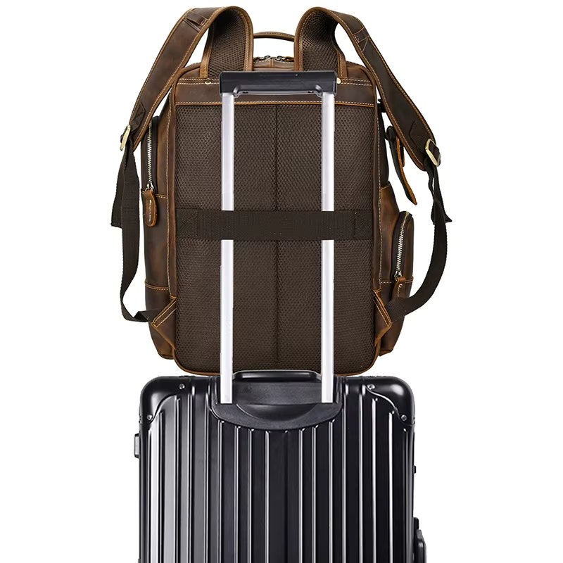 Rucsac pentru barbati, Eiran GT3333, piele naturala, Maro inchis - Image 4