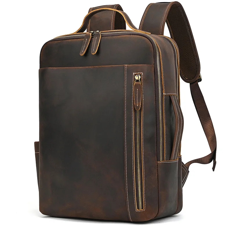 Rucsac pentru barbati, Elsiel GT3318, piele naturala, Maro - Image 5