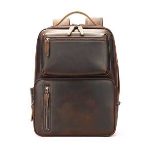 Rucsac pentru barbati, Mael GT3327, piele naturala, Maro