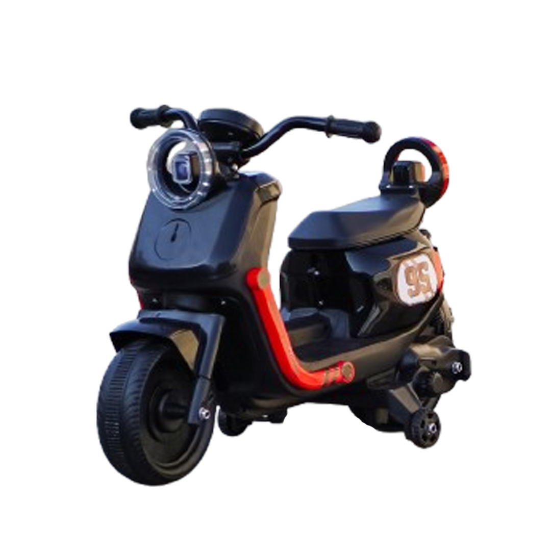 Scuter electric pentru copii, Kinderplay Scooty, telecomanda control parental, 70W, 6V 7Ah, negru