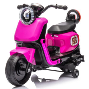 Scuter electric pentru copii, Kinderplay Scooty, telecomanda control parental, 70W, 6V 7Ah, roz