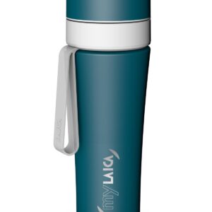 Sticlă filtrantă Sport myLaica, Inox, 0,55 litri, portabilă, Verde, filtru Fast Disk