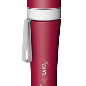 Sticlă filtranta Sport myLaica, Inox, 0,55 litri, portabilă, Rosu, filtru Fast Disk