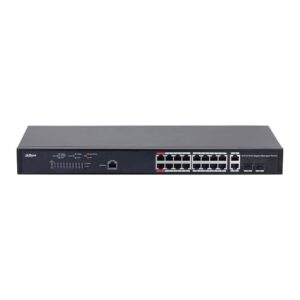 Switch cu 18 porturi Dahua PFS4218-16GT-130, MAC 16K, 56 Gbps, cu management, PoE
