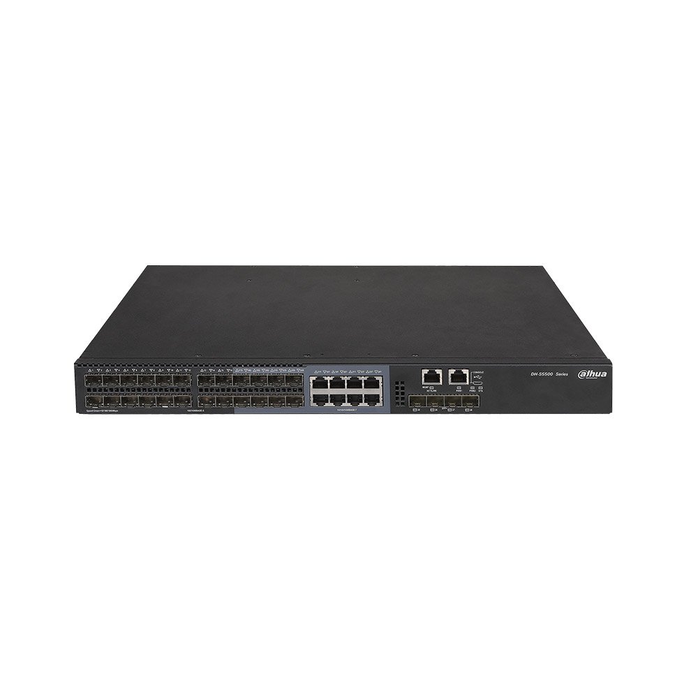 Switch cu 28 porturi Dahua S5500-24GF4XF-E-V2, MAC 16K, 128 Gbps, cu management