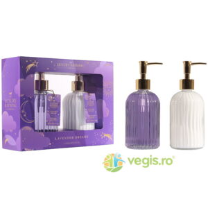 Set Cadou Heavenly Hands Lavender Sapun Lichid 400ml + Crema pentru Maini si Unghii 400ml