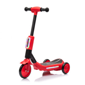 Trotineta electrica cu aburi si lumini pentru copii, cu 3 roti, stabila, Kinderauto Aquamist, 30W, 6V 4.5Ah, rosie