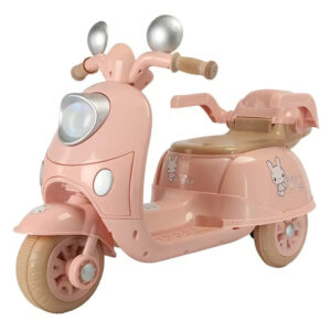 Trotineta electrica pentru copii intre 3 si 5 ani, Kinderplay Bunny 40W 6V, Roz Pal