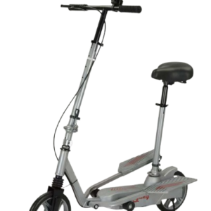 Trotineta Kinderauto Pegasus, cu pedale si scaun, reglabila si pliabila, sistem amortizare si franare, roti cauciuc pline, gri