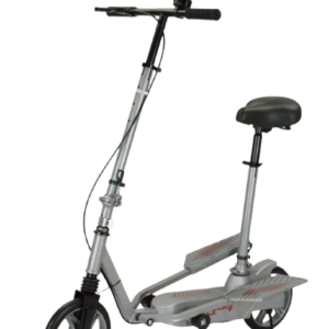 Trotineta  Kinderplay Pegasus, cu pedale si scaun reglabil, pliabila, cu amortizare si franare, roti din cauciuc pline, gri