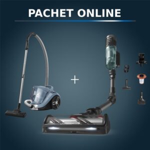 Pachet PROMO Aspirator vertical fara fir Rowenta X-Force Flex 12.60 NEO RH9L42WO si Aspirator fara sac Rowenta Compact Power XXL RO4B11EA