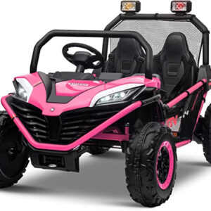 UTV electric pentru 2 copii Kinderauto Dune-Buggy 300W 24V, cu roti MOI, culoare Rose