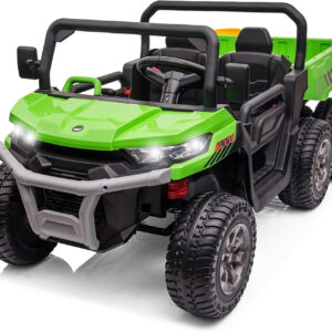 UTV electric pentru 2 copii Kinderauto Farm Tractor 6×6 180W 12V premium, culoare Verde
