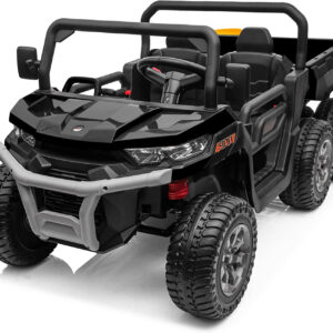 UTV electric pentru 2 copii Kinderauto Farm Tractor 6×6 180W 12V premium, culoare Neagra