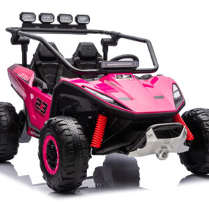 UTV electric pentru 2 copii Kinderauto Vector V2 Dune-Buggy, 220W, 12V, roti moi, scaun tapitat, echipat premium, roz