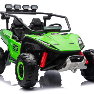 UTV electric pentru 2 copii Kinderauto Vector V2 Dune-Buggy, 220W, 12V, roti moi, scaun tapitat, echipat premium, verde