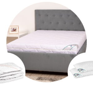 Pachet 1 Saltea hipoalergica SomnART 180x200x16 cm + Protectie matlasata pentru saltea + 2 perne 50×70
