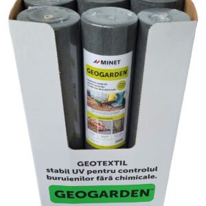 Bax 6 role Folie membrana geotextil agrotextil Geogarden, 100gr/mp, latime 1 m, lungime 50m/rola, suprafata 50mp/rola, suprafata totala 300 mp, negru