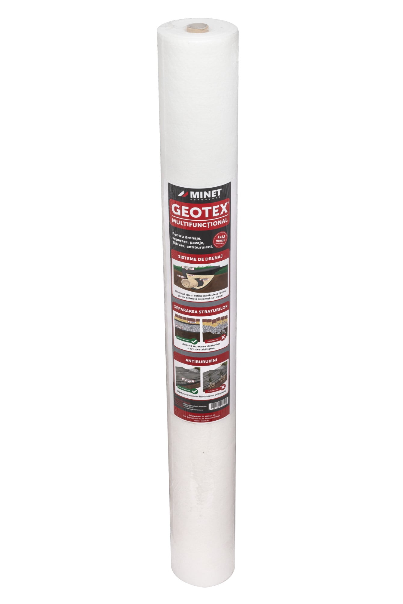 Pachet 96 x Folie membrana geotextil Geotex multifunctional, 100gr/mp, latime 1 m, lungime 12m/rola, suprafata 12mp/rola, suprafata totala 1152 mp - Image 14