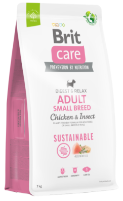 Brit Care Dog Sustainable Adult Small Breed Pui si Insecte – brit,1-kg