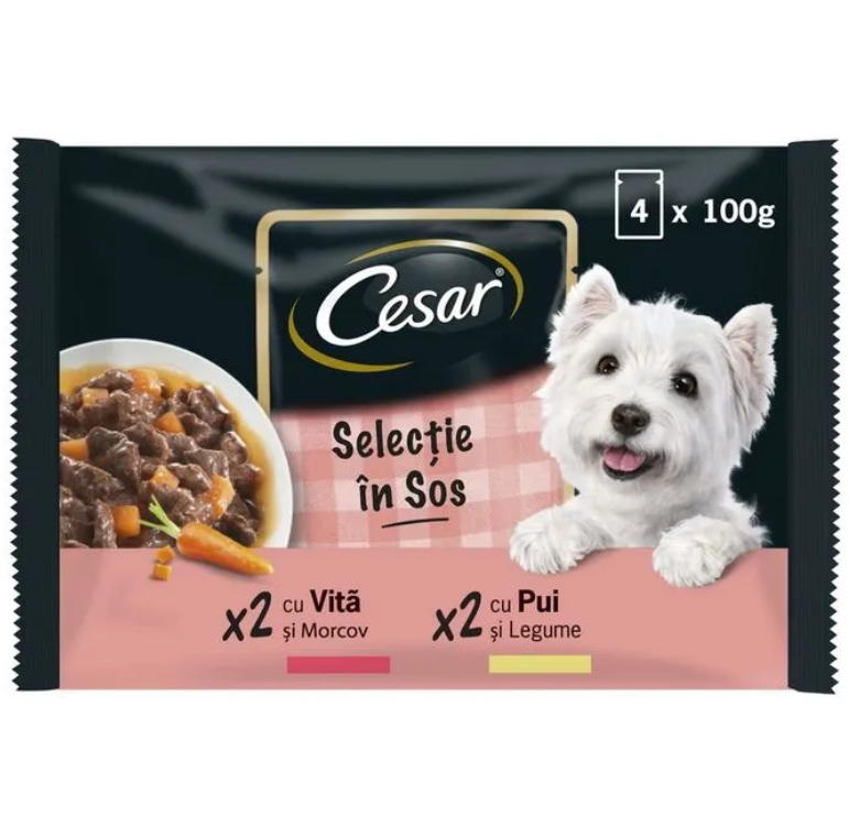 Cesar Plic Selectii in Sos 4×100 g
