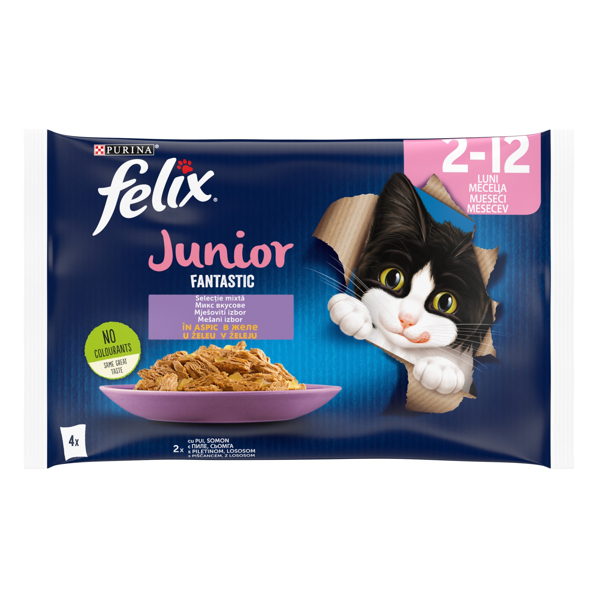 Felix Fantastic Plic Junior Pui 4X85 g