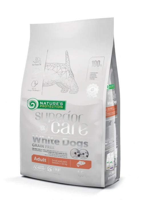 Nature’s Protection Superior Care White Dogs Grain Free Salmon Adult Small&Mini Breeds 1,5kg