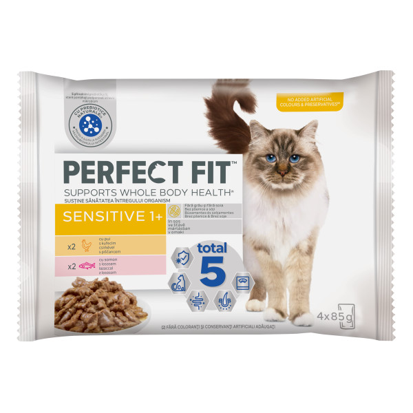 Perfect Fit Cat Plic Sensitive Pui/Somon 4×85 G