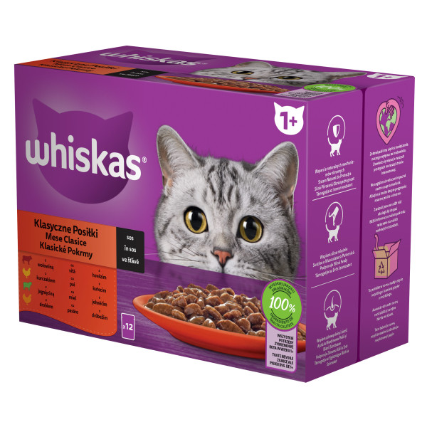 Whiskas Plic Adult Selectii Carne/Legume/Vita/Pui/Miel/Pasare 12×85 G