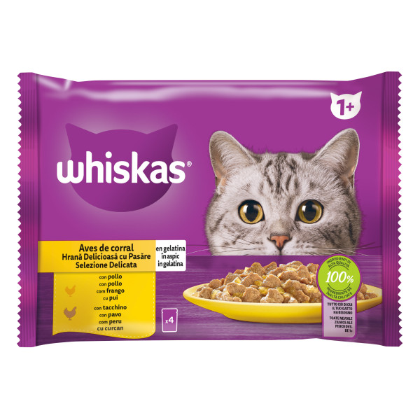 Whiskas Plic Selectii Pasare In Aspic 4×85 G