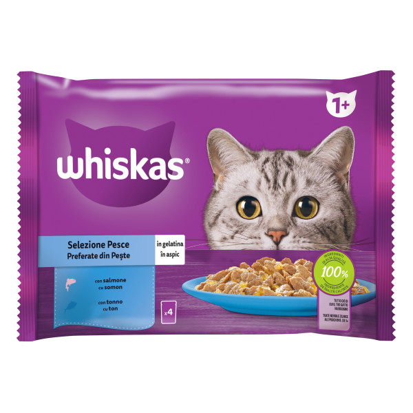 Whiskas Plic Selectii Somon/Ton 4×85 G